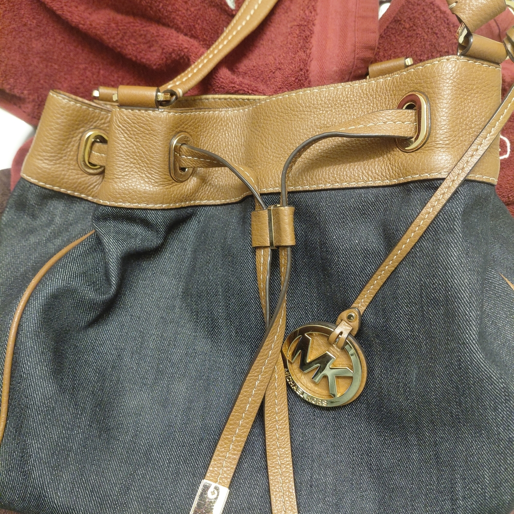 Michael Kors Tan and Denim Tote